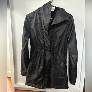 Women’s Black Northface Rain Parka Jacket with Fleece Lined Interior